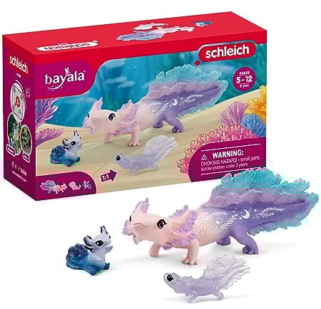 schleich BAYALA | Axolotl Mama und Babys 42628 | detailgetreue Figuren | tolles Geschenk für Mädchen und Jungen | wunderschöne Sammelfiguren | Spielfigur ab 5 Jahren | Set aus 3 Teilen