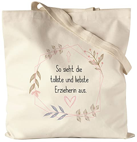 Hey!Print Tollste Erzieherin Sieht So Aus Jutebeutel Stoffbeutel Canvas Kindergarten Abschiedsgeschenk Kindergarten Kita