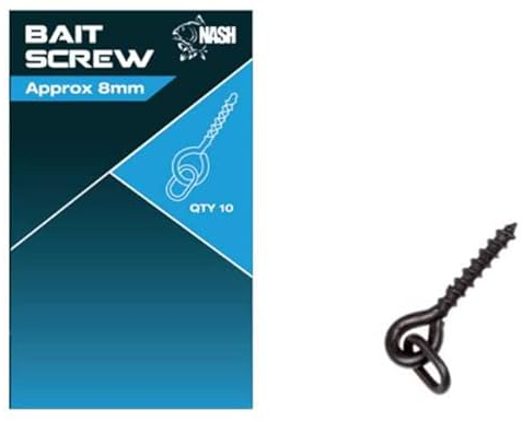 Nash Bait Screw - Boilie Schraube mit Ring - Baitscrew für Tigernüsse und Karpfenboilies zum Karpfenangeln, Größe:21mm