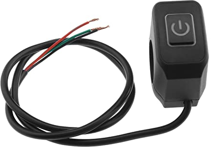 EMSea Motorrad Lenkerschalter 22 Mm 7/8 Zoll Lenker Scheinwerfersteuerung Druckschalter Wasserdichter 12 V EIN-/Ausschalter mit Weißer LED-Anzeige