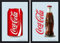 Set: 2 Spiegelbilder Coca Cola Retro Dose & Flasche 20x30 cm Bar Deko Wandbilder Hinterglasdruck mit Rahmen