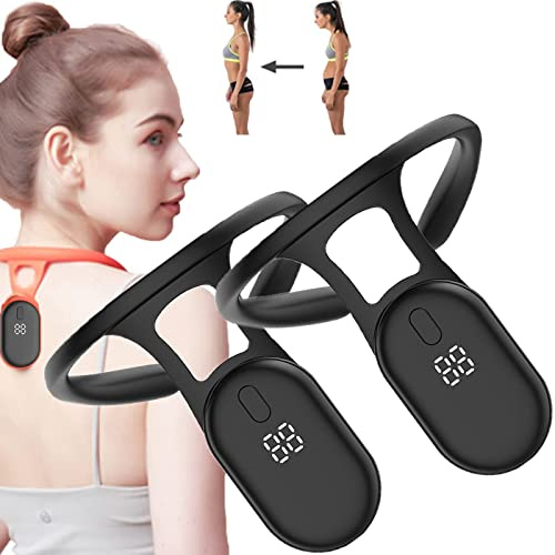 Unisex Mericle Ultraschall Halsform Instrument LCD Lymphatisch Beruhigend Körperformgerät Tragbar Anti-Rutsch Reduziert Schulterbelastung Ergonomisches Design (2 Stück Schwarz)