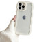 Ownest Kompatibel mit iPhone 13 Pro Max Hülle, Transparent Curly Case Aesthetic Silikon Süßes Wave Frame Shape TPU Bumper Einfach Wellen Design für Men Girls Handyhülle - Weiß