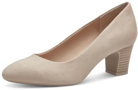 s.Oliver Damen Pumps mit Blockabsatz Vegan, Beige (Nude), 38