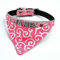 Bandana Hundehalsband und Hundehalstuch mit Namen aus Strass-Buchstaben, Leder Rosa/S 24-30cm