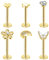 Besyvvin 6er Lippenpiercing Labret Stecker 1,2mm Chirurgenstahl Piercing Lippe Helix Tragus Knorpel Steckers 10mm Silber Gold