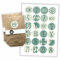 Watt n KRAM Adventskalender Aufkleber Papiertüten Set - 24 Etiketten grün-beige/nur Sticker