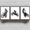 YLHKME Schwarz Weiß Motocross Fahrer Bilder Leinwand Malerei, Moderne Wandbilder Wohnzimmer Schlafzimmer Deko Poster Kunstdrucke,Ohne Rahmen (Rahmenlos,3X20X30CM)