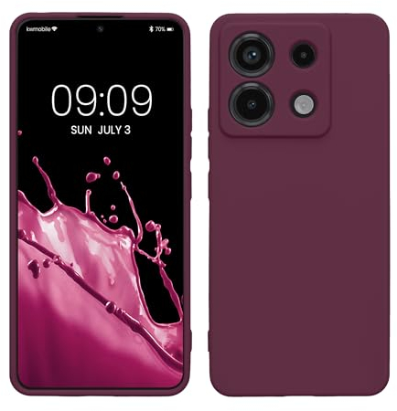 kwmobile Handyhülle kompatibel mit Xiaomi Redmi Note 13 Pro 5G / Poco X6 5G Hülle - Handy Case aus weichem Silikon in Bordeaux Violett