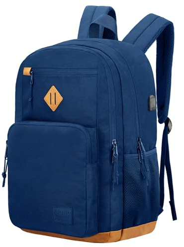 KEOFID Laptop Rucksack für Herren Damen, Großer Schulrucksack für Jungen, Mädchen und Teenager, Anti-Diebstahl Computer Rucksack, 15,6 Zoll Laptop, Handgepäck Rucksackr(Blau19inches)