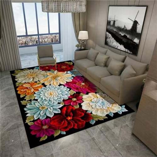 RUGMRZ Balkonteppich Retro Mode Teppich Bett Farbe günstig Teppich teppichläufer Flur rutschfest balkonteppich Teppich flur300x400CM