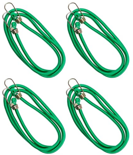 Acan Tradineur - Pack de 4 Pulpos Trenzados elásticos con Gancho de plástico - Longitud de 150 cm - Cuerda elástica Multiusos - Fabricado en PVC - Ø 10 mm x 150 cm - Color Aleatorio