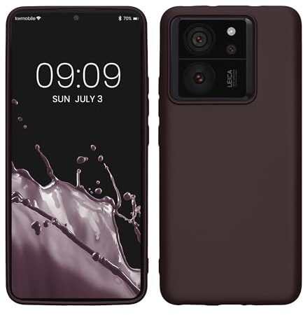 kwmobile Case kompatibel mit Xiaomi 13T / 13T Pro Hülle - Schutzhülle aus Silikon metallisch schimmernd - Handyhülle Metallic Brombeere