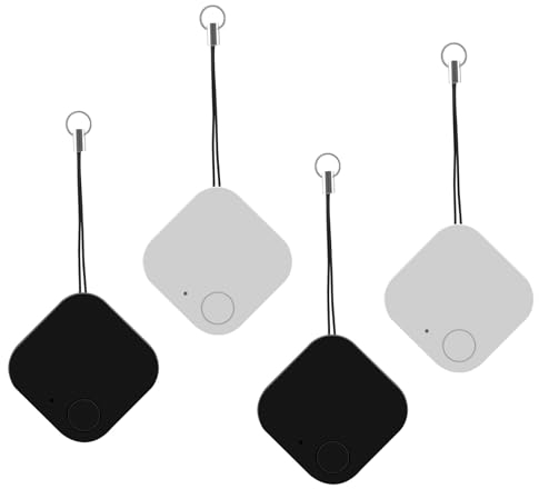 WDKXCN Buscador de Llaves Bluetooth, 4 Piezas Localizador de Llaves Key Finders con App, Anti-pérdida Buscador Llaves Localizador Llaves para Encontrar Llaves, Teléfonos Móviles, Carteras, Equipaje