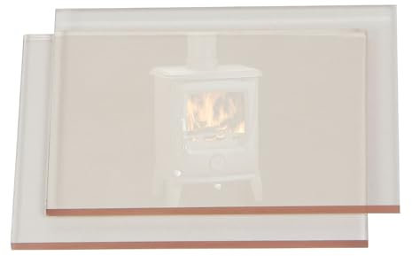 Cristal vitrocerámico Neoceram cortado a medida válido para cualquier estufa, chimenea y horno. Resistente al fuego y el calor extremo de hasta 700º (20 x 15)