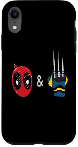 iPhone XR Marvel Studios Deadpool & Wolverine Mask & Claw Emoji Icons Case