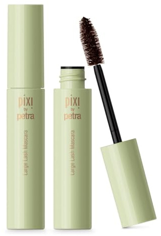 Pixi Large Lash Mascara | Extreme Volume Mascara with Vitamin E, Panthenol & Bamboo | False Lash Effect | Smudge-Proof & Water-Resistant | Ophthalmologist Tested | Best Brown | 0.4 fl oz/ 12ml