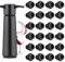 Caossuixin Wine Saver Vacuum Pump with 24 Wine Bottle Stoppers, Reusable Wine Stopper with Vacuum Pump and Pourer, Wine Stoppers for Wine Bottles, Wine Stopper Vacuum Keeps Wine Fresh(Black)
