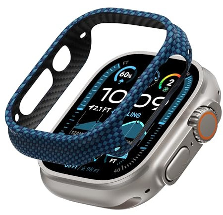 pitaka Air Case per Apple Watch Ultra/Ultra 2 (49mm), Raffinata Custodia Sottile e Minimalista per Apple Watch Ultra in Fibra Aramidica con Effetto Carbonio, Cover per Smartwatch Alba