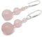 Beaded Gemstone Earrings, Graduated Crystal, Dangle Drop, Sterling Silver Hooks, Handmade Minimalist Chakra Statement Retro (Rose Quartz)
