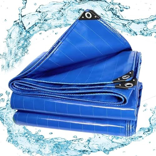 Abdeckplane aus LKW Planenstoff 0.5x12.5 m 500g/m² Wasserdicht Abdeckplane seitenteile pavillon Plane für Außenbereich Gartenmöbel Plane für Draußen Zelt Planen Garten LXX94W, Blau