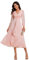 Ever-Pretty Robe D'Invité De Mariage Manches Longues Col V Lingne A Chic Rose 36