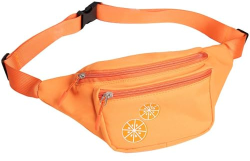 Goldschmidt Kostüme Orangen Bauchtasche orange | Tasche mit Reißverschluss-Fächern | Accessoire Kostüm Fasching Karneval
