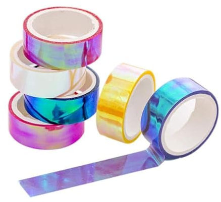 NethCasti Farbige Klebeband DIY wasserdichte selbstklebende farbenfrohe rhythmische Gymnastik Bastelband 6Rollsmasking