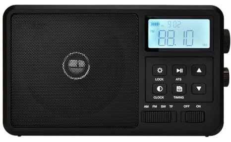 Knoruley Radio Internet Portable Meilleure Réception FM Haut-Parleur sans Bluetooth Écran LCD Support Réveil Minuteur de Sommeil Prise EU