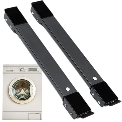 2 Washing Machine Roller - Furniture Moving Wheels Base With Lock, Telescopic Refrigerator Dollys | Rolling Stand With Adjustable Track For Kitchen Appliances, Freezer, Dishwasher, Sofa