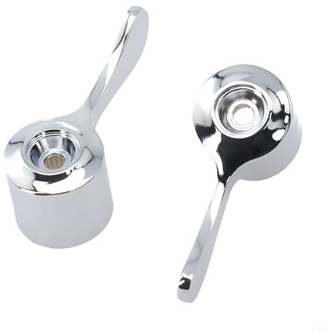 CashMuch Basin Sink Tap Lever Head Conversion Kit Chrome Quarter Turn Solid Brass Handles DIY Deck Mounted for Bathroom Kitchen Taps Easy Installation