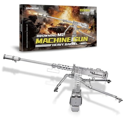 Piececool Metall Puzzle 3D Browning M2 Maschinengewehr mit schwerem Lauf, Pistole Gewehr 3D Puzzle Modellbausatz Erwachsene, Modellbausatz Craft Decoration DIY mitgebsel,193 Teile