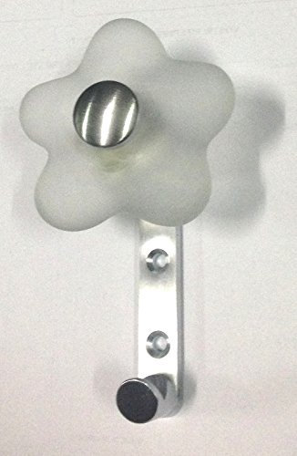 Porte-manteau mural Valli & Valli E1004 en laiton et verre de Murano, transparent