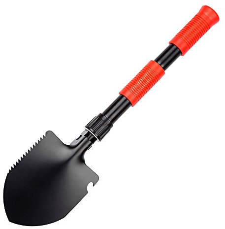 Mini pala plegable multifunción portátil para supervivencia militar con bolsa de transporte para camping, senderismo, jardinería.