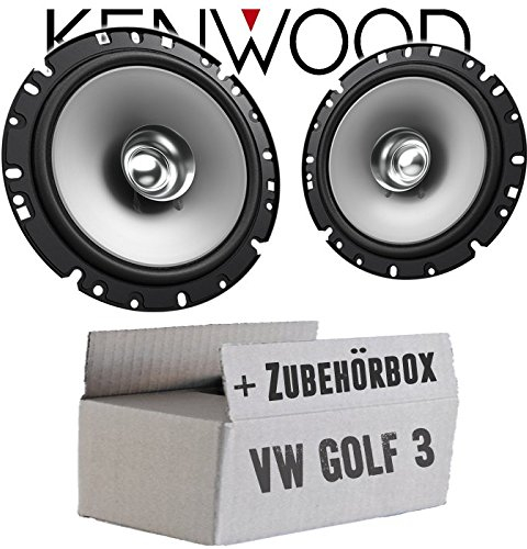 Lautsprecher Boxen Kenwood KFC-S1756-16,5cm Koax Auto Einbauzubehör - Einbauset passend für VW Golf 3 - justSOUND