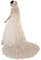 EllieHouse Damen Hochzeitsschleier 1 Tier Weiß Elfenbein 3M/4M/5M Spitze Langer Zug Brautschleier mit Kamm S114, Weiss/opulenter Garten, 3 Meters