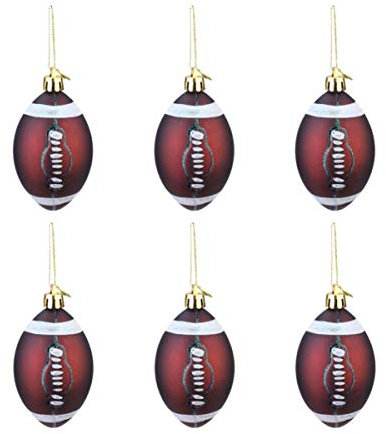 Toyvian Weihnachts Rugby Ornamente Weihnachtsbaum hängen Ball Rugby bälle Ornamente für Weihnachtsbaum Sport Party Decor 6 stücke (Rugby)