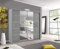 OSLO Modern Mirror sliding door wardrobe with LED Light Width 150cm/180cm/203cm (Grey, 203cm)