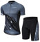 Santic Radtrikot Set Fahrradtrikot Set Herren Kurzarm Radhose mit 4D Sitzpolster Radsport Set Rennrad MTB Sommer Grau XXL
