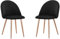 SAM 2er Set Esszimmerstuhl Lilly in Schwarz, Stoffbezug aus Samt, Metallbeine in eichenfarbiger Optik, pflegeleichter Designer-Stuhl, Polsterstuhl im skandinavischen Stil, Retro-Design für Esszimmer