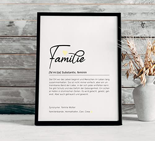 timalo®| Definition Poster Familie personalisiert mit Namen | Kunstdrucke fürs Wohnzimmer | Geschenke zum Geburtstag Druck mit Spruch | Poster2-Motiv9-A1