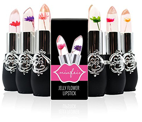 Jelly Flower Lippenstift-Set 6-teilig farbwechselnder Lippenbalsam befeuchtet hydratisiert Lippenpflege süße Lippentönung Geschenke für Frauen und Mädchen