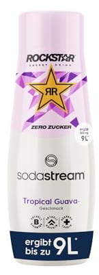 SodaStream Sirop Rockstar Tropical Guava Zero – 1 bouteille donne 9 litres de boisson prête à l'emploi, préparée en quelques secondes et toujours fraîche, 440 ml