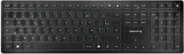 CHERRY KW 9100 SLIM, clavier au design sans fil, disposition française (AZERTY), Connexion au choix Bluetooth ou radio 2,4 GHz, Touches plates, Rechargeable, Gris anthracite