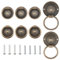 AHANDMAKER 8 setzt Schubladengriffe Mit Ringen, 2 stile Vintage Antike Kommode Knöpfe Bronze Ring Schublade Flach Rund Schrankknopf Mit Schrauben Für Schublade Nachttisch Schrank Diy Ledergürtel