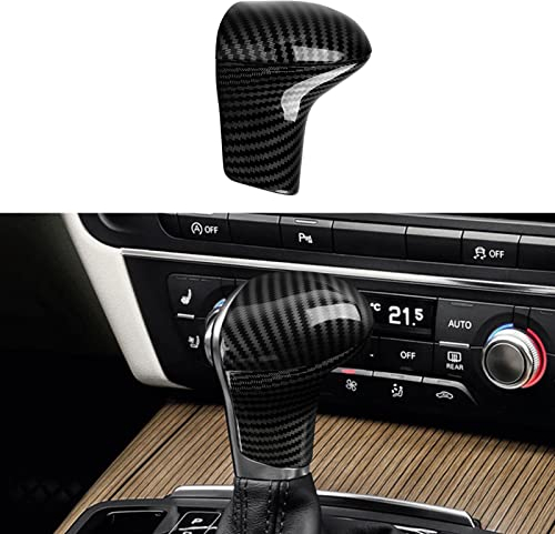 OYDDL Kohlefaser Auto Schaltknauf Schalthebel Trim Kompatibel mit Audi A4 A5 A6 S6 A7 S7 Q5 Q7 Zubehör