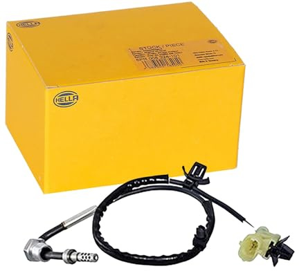 HELLA 6PT 010 376-301 Sensor, Exhaust Gas Temperature - 2-Pole - Screwed - Cable: 410 mm - with Fixing Clips on Cable