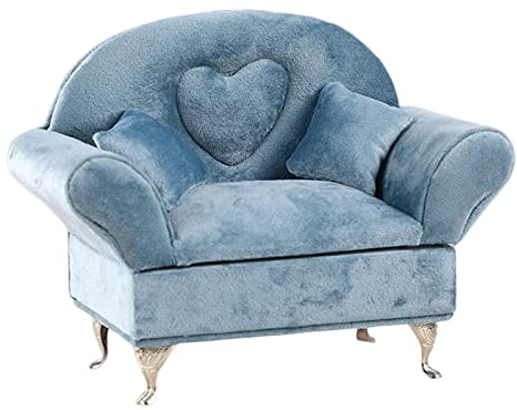 SM SunniMix Schmuckschatulle Sofa, Schmuckkästchen Couch, Exquisit Schmuckbox, Niedliche Schmuckkasten, Schmuckaufbewahrung Couch Tragbar für Schminktisch Halsketten Armbänder Ringe Ohrringe, Blau