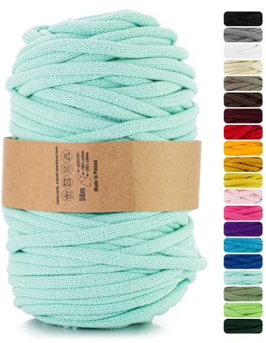 Netuno 1x Makramee Garn 9mm Celadon 50m zum Basteln für Traumfänger | Baumwollgarn mit Naturkern · hochwertig & vielseitig – für Wandbehang, Blumenampeln, Teppiche & Körbe