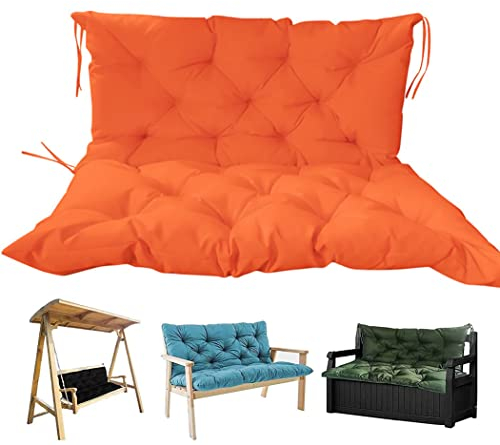 Yuly Gartenbankkissen, 2/3-Sitzer, Schaukelstuhl-Sitzkissen, Ersatzteil, wasserdichte Palettenmöbel mit Rückenlehne, bequeme Outdoor-Terrassenliege, Bankpolster, Orange